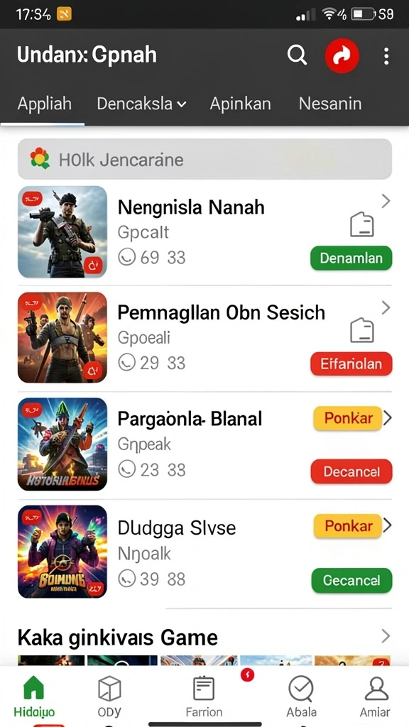 Menu utama yang mudah diakses dan intuitif.