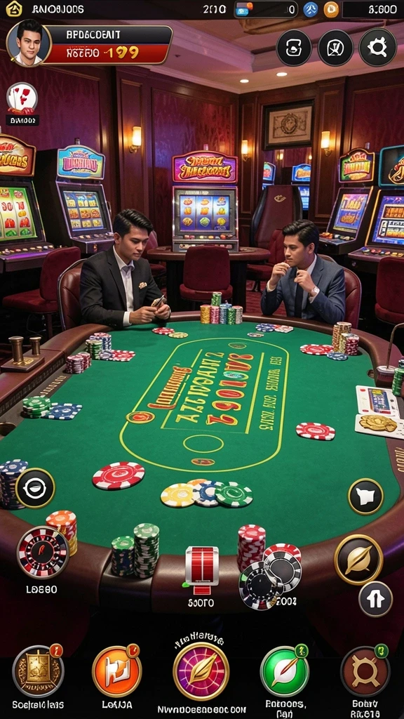 Screenshot permainan slot dengan berbagai pilihan.