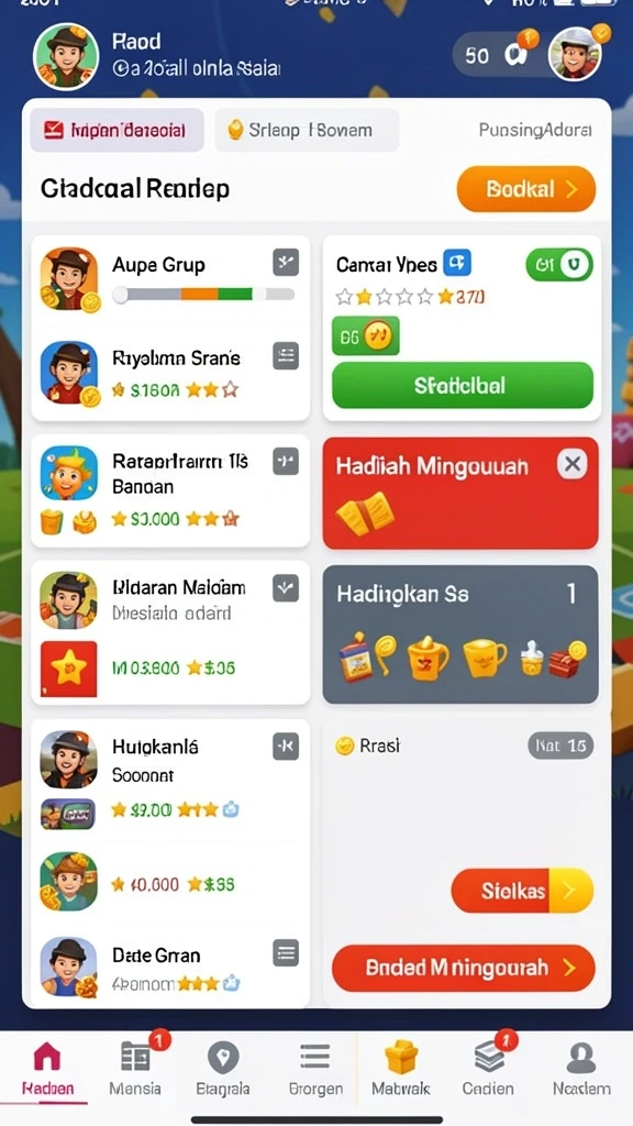 Tangkapan layar menampilkan fitur komunitas untuk interaksi pemain.