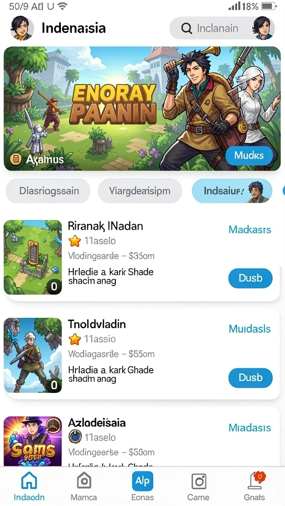 Beragam permainan yang bisa dipilih sesuai selera.