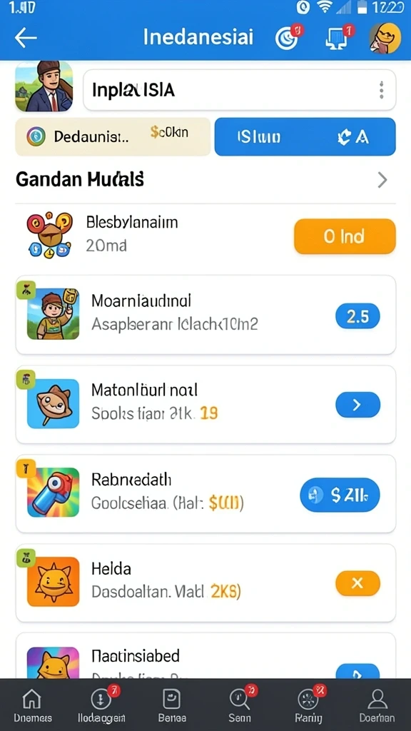Variasi permainan yang mengasyikkan dan beragam.